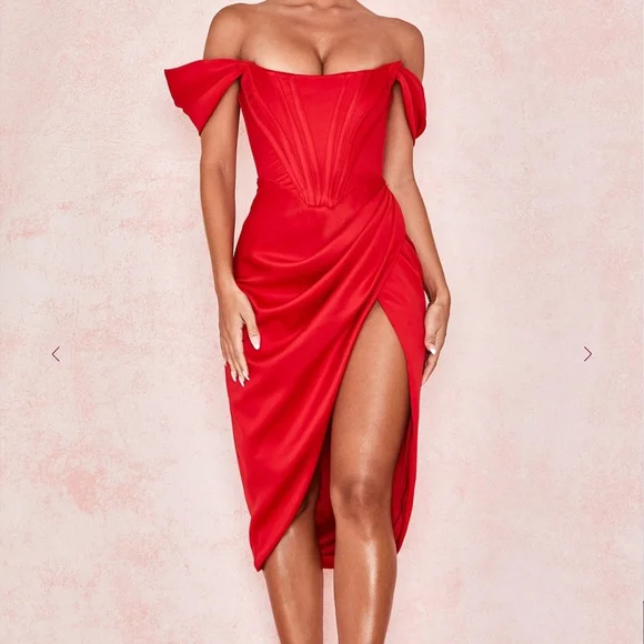 House of CB Strapless Red Dress - Picture 1 of 3